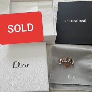 Dior J'Adior Crystal Aged Gold Hair Pin